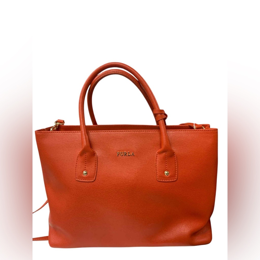 Furla Vibrant Orange Shoulder Bag Size M